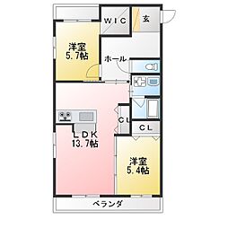 グランスタジオ安西 2LDKの間取図画像