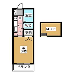 グレース・アイ 1Kの間取図画像