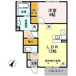 リバーエクレール 1LDKの間取図画像