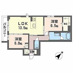 サンシャイン 2LDKの間取図画像