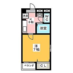 VillaCondesa伝馬町 1Kの間取図画像