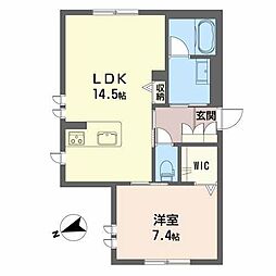 パラディーソ 1LDKの間取図画像