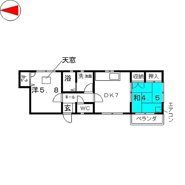 ハイツタブ ｜静岡県静岡市葵区古庄５丁目(賃貸アパート2DK・2階・41.72㎡)の写真 その2