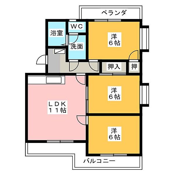 エクセルシオールII ｜静岡県静岡市葵区竜南１丁目(賃貸マンション3LDK・4階・58.14㎡)の写真 その2