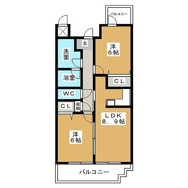 グレンツェント千代田 ｜静岡県静岡市葵区千代田５丁目(賃貸マンション2DK・3階・53.11㎡)の写真 その2