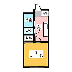 サマックスAOKI・A 1Kの間取図画像