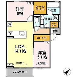 恵比寿の森 2LDKの間取図画像