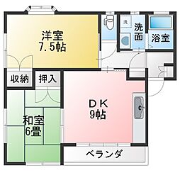 3フラッツ 2DKの間取図画像