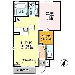 ピソコモドA 1LDKの間取図画像