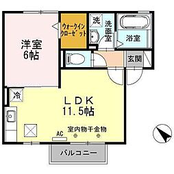 グランフィールズ3A 1LDKの間取図画像