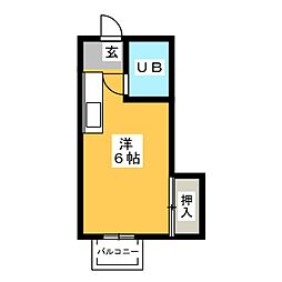 ハイムミユキ ワンルームの間取図画像