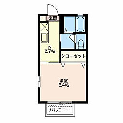 サニーズ春日 1Kの間取図画像