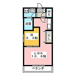 Roots 1LDKの間取図画像