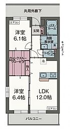 ラウトディノッゾ 2LDKの間取図画像