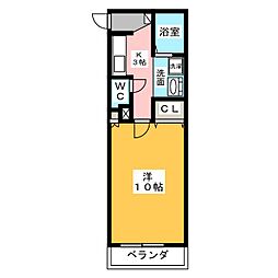 ムーランルージュ 1Kの間取図画像