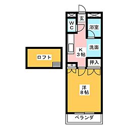 ムーランルージュ 1Kの間取図画像