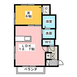 ラクレ 1LDKの間取図画像
