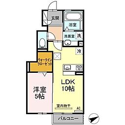 ミルハーナ 1LDKの間取図画像