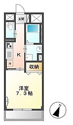 トレシャーナ 1Kの間取図画像