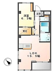 サザンクロスA 1LDKの間取図画像