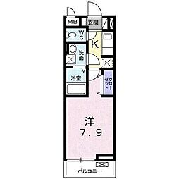 フォルテ池田1 1Kの間取図画像