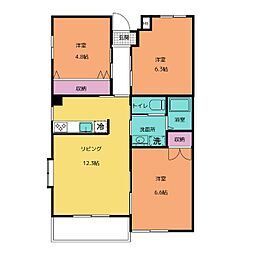 Marusu竜南 3LDKの間取図画像