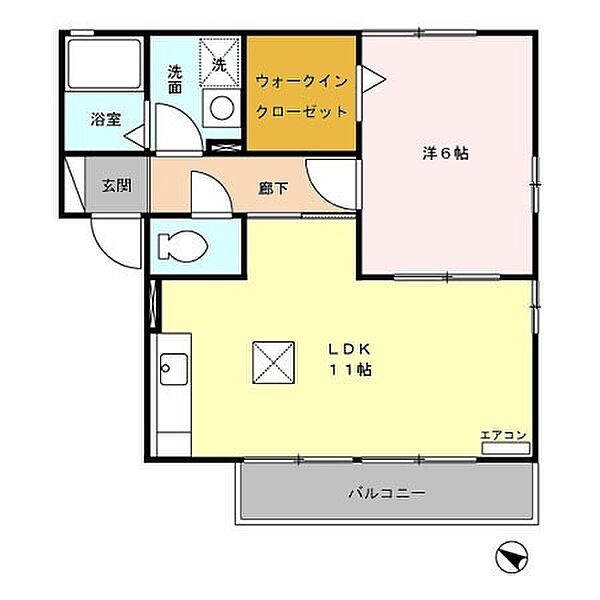 エスペランサ　B 101｜静岡県静岡市葵区瀬名川３丁目(賃貸アパート1LDK・1階・42.14㎡)の写真 その2