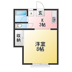 ハイツ橘 1Kの間取図画像