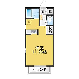すぺーすわん 1Kの間取図画像