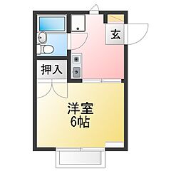 光ハイツ 1Kの間取図画像