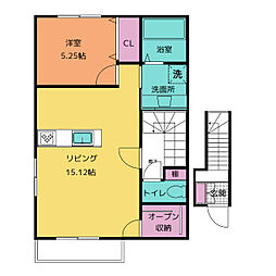 クレッセント 1LDKの間取図画像