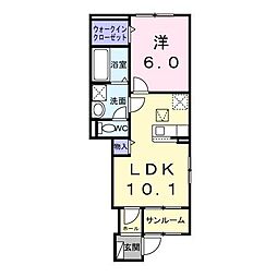 オハナハウス 1LDKの間取図画像