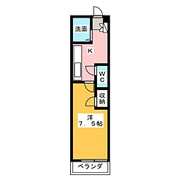 メゾン聖 1Kの間取図画像