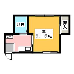 ピュアスト草薙 1Kの間取図画像