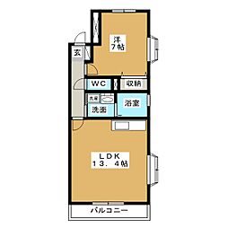 ミュゼ草薙 1LDKの間取図画像