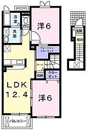 ノーブル北村 2LDKの間取図画像