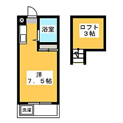 プラザドゥスプリング ワンルームの間取図画像