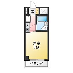 ダイアパレスステーションサイド静岡2号館 ワンルームの間取図画像