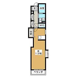 エスペランス谷田 ワンルームの間取図画像