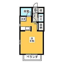 すぺーすわん 1Kの間取図画像