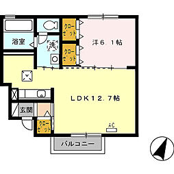 イルヴェント 1LDKの間取図画像