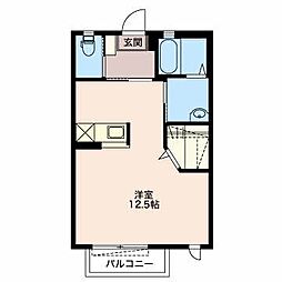サンセールK ワンルームの間取図画像