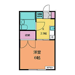 プレジールK 1Kの間取図画像