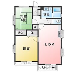 アドバンス川原B 2LDKの間取図画像
