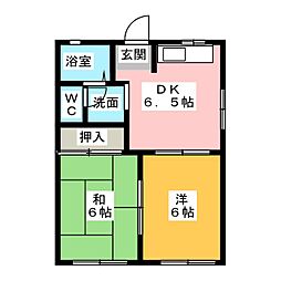 ファミーユカタセC 2DKの間取図画像