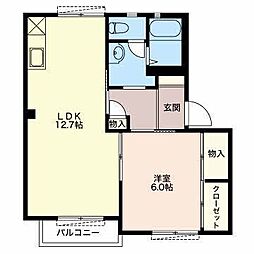 フォーレス渋川 1LDKの間取図画像