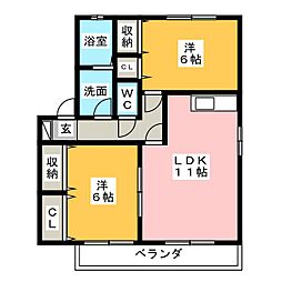 グレイス哲 2LDKの間取図画像
