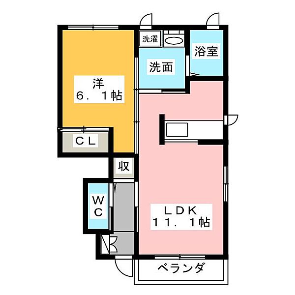 サングリーン小鹿Ｄ ｜静岡県静岡市駿河区小鹿３丁目(賃貸アパート1LDK・1階・43.05㎡)の写真 その2