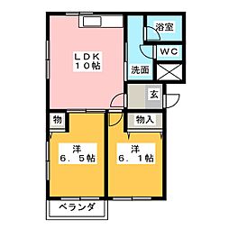 ソラーレ 2LDKの間取図画像