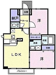 プレジオスA 2LDKの間取図画像